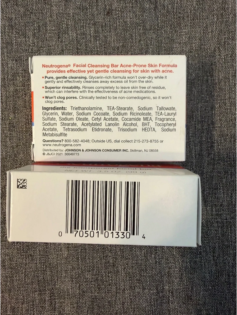 Neutrogena Acne-Prone Transparent Facial Bar Cleanser 3.5 oz - 2 pack